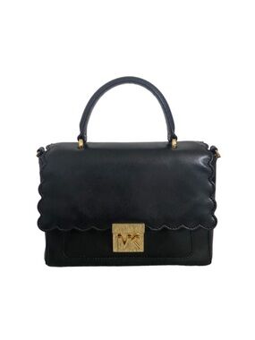 Michael Kors Mindy Medium Convertible Satchel Black Leather